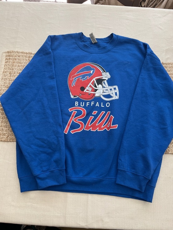 Gildan Other - Gildan Royal Blue Buffalo Bills Crewneck Sweatshirt with Red and White Logo XL